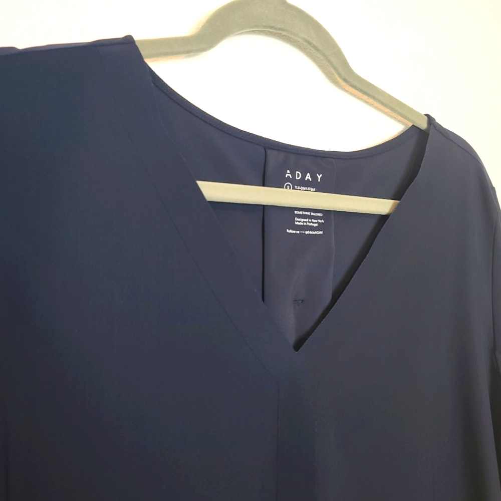 ADAY Something Tailored Shirt Top In Navy Blue - Picture 9 of 11